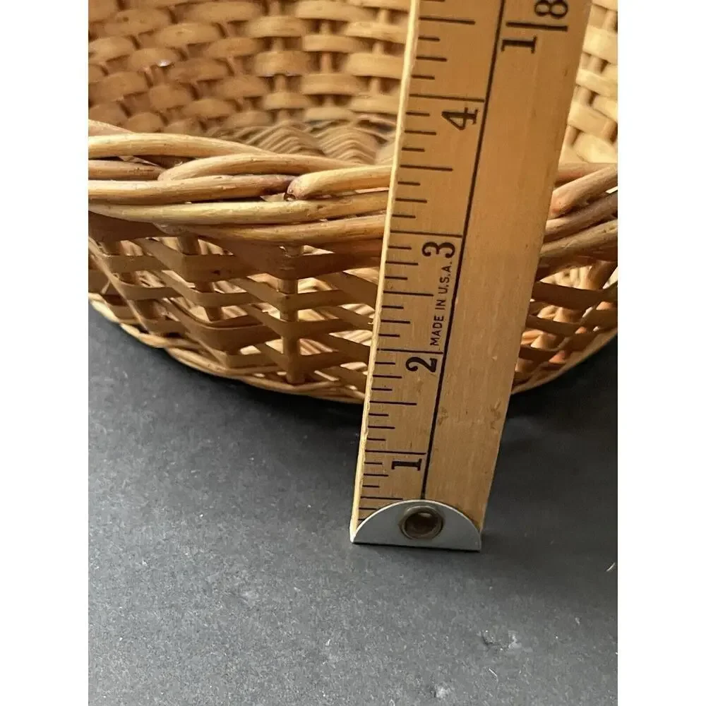 Vintage Garden Trug Handle Basket Rustic Twig Wood Farmhouse Gathering Cottage